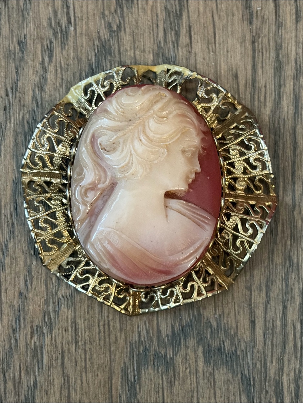 Vintage Gold Filigree Cameo